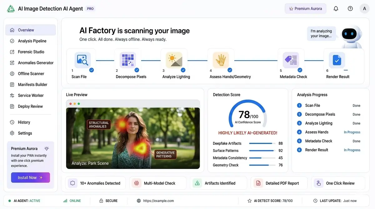 AI threat detection dashboard — example of the AI tool software